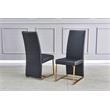 Pemberly Row Black Faux Leather Side Chairs in Gold (Set of 2)