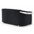Pemberly Row Modern Black Velvet Loveseat With LED Accent Lighting