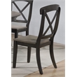 Pemberly Row 5-Pc X-Back Wood Dining Set in Gray & Black Stone