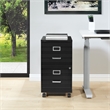 Pemberly Row 2 Drawer Mobile Locking Metal File Cabinet in Black