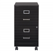Pemberly Row 2 Drawer Mobile Locking Metal File Cabinet in Black