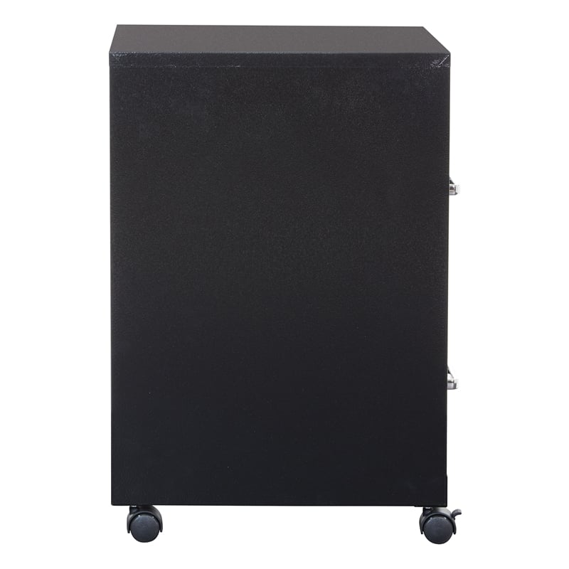 Pemberly Row 2 Drawer Mobile Locking Metal File Cabinet in Black