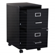 Pemberly Row 2 Drawer Mobile Locking Metal File Cabinet in Black