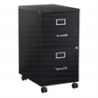 Pemberly Row 2 Drawer Mobile Locking Metal File Cabinet in Black