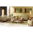 Pemberly Row Rectangular Solid Wood and Glass Coffee Table in Brown