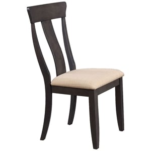 Pemberly Row 39&quot Wood Dining Chairs in Black Stone (Set of 2)