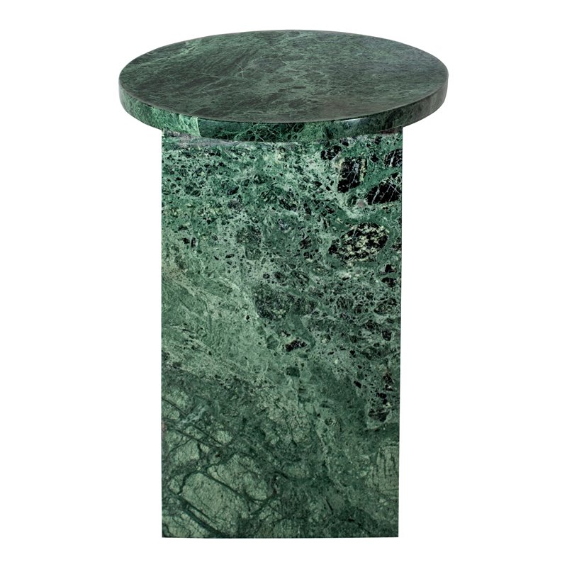 Pemberly Row Contemporary Accent Table Marble in Green Finish