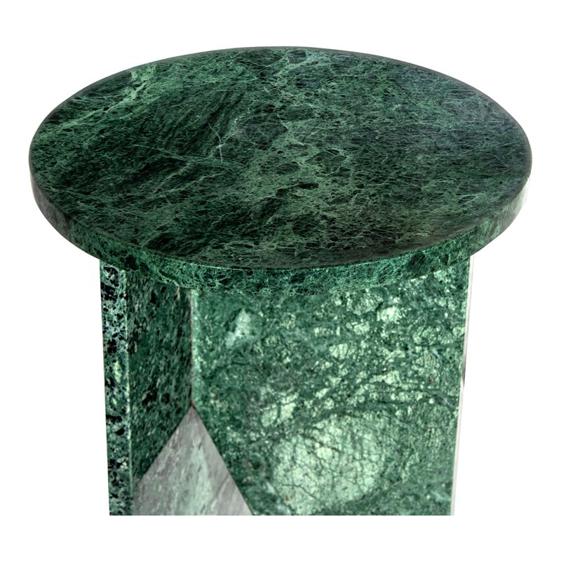 Pemberly Row Contemporary Accent Table Marble in Green Finish
