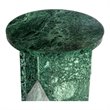 Pemberly Row Contemporary Accent Table Marble in Green Finish