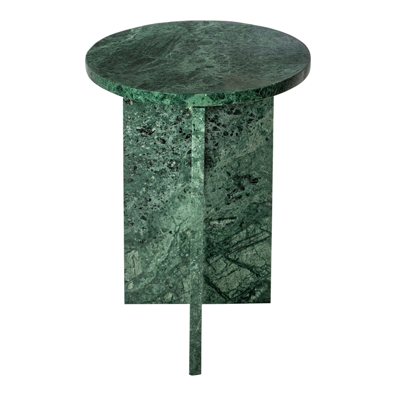 Pemberly Row Contemporary Accent Table Marble in Green Finish