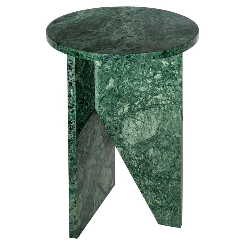Pemberly Row Contemporary Accent Table Marble in Green Finish