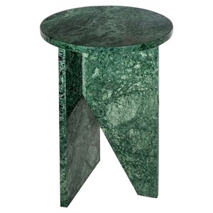 Pemberly Row Contemporary Accent Table Marble in Green Finish
