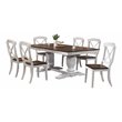 Pemberly Row 7-Pc Wood Dining Set in Cocoa Brown/Cotton White
