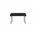 Pemberly Row Modern Stainless Steel/Wood Desk in Black Ash/Brass