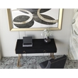Pemberly Row Modern Stainless Steel/Wood Desk in Black Ash/Brass