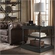 Pemberly Row Storage Transitional Metal & Wood Accent Table in Black