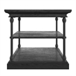 Pemberly Row Storage Transitional Metal & Wood Accent Table in Black