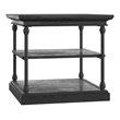 Pemberly Row Storage Transitional Metal & Wood Accent Table in Black