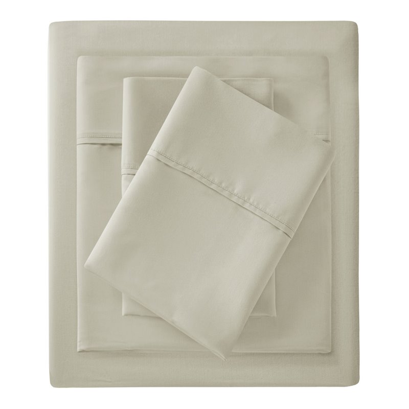 Pemberly Row Contemporary Cotton Polyester Solid Pillowcase in Ivory