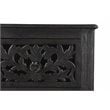 Pemberly Row 6-drawer Floral Carved Solid Wood Chest in Black