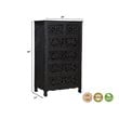 Pemberly Row 6-drawer Floral Carved Solid Wood Chest in Black