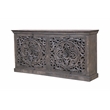 Pemberly Row 4-Door Sideboard in Distressed Gray Finish on Mango Solid Wood