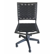 Pemberly Row Armless Bungee Task Chair Comfort In Black Color