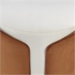 Pemberly Row Contemporary Velvet Fabric Ottoman in Orange/Beige