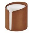 Pemberly Row Contemporary Velvet Fabric Ottoman in Orange/Beige