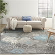 Pemberly Row 9' x 12' Charcoal/Blue Contemporary Indoor Rug Polypropylene
