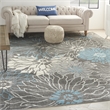 Pemberly Row 9' x 12' Charcoal/Blue Contemporary Indoor Rug Polypropylene
