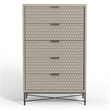 Pemberly Row Modern / Contemporary 5 Drawer Chest in Taupe Finish