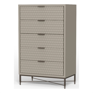 Pemberly Row Modern / Contemporary 5 Drawer Chest in Taupe Finish