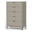 Pemberly Row Modern / Contemporary 5 Drawer Chest in Taupe Finish