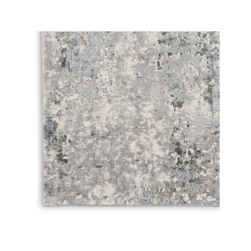 Pemberly Row Rustic Textures Fabric Painterly Indoor Rug in Gray/Beige