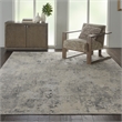 Pemberly Row Rustic Textures Fabric Painterly Indoor Rug in Gray/Beige