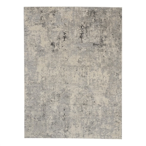 Pemberly Row Rustic Textures Fabric Painterly Indoor Rug in Gray/Beige