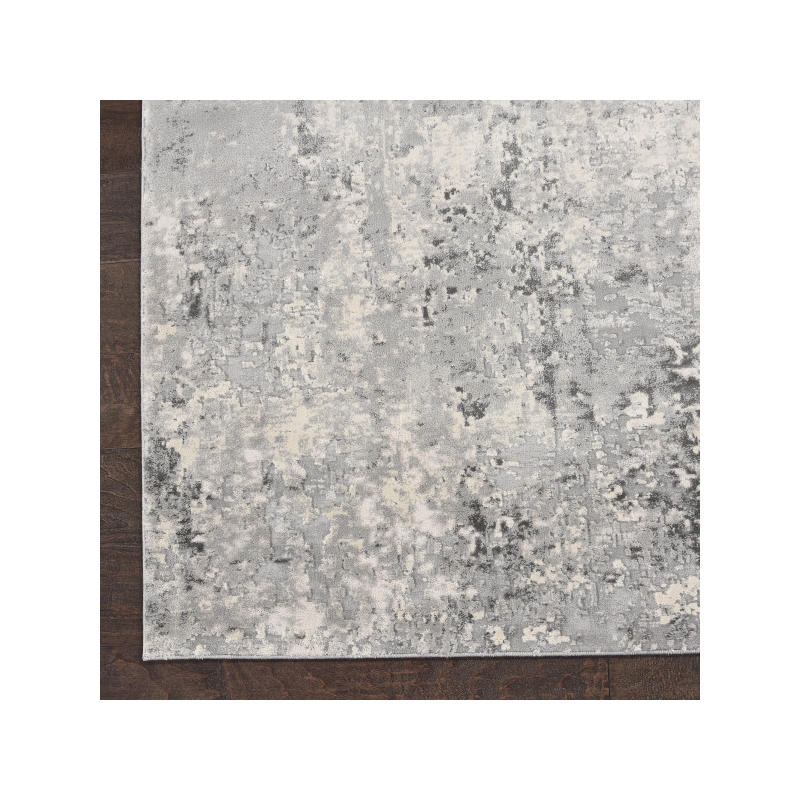 Pemberly Row Rustic Textures Fabric Painterly Indoor Rug in Gray/Beige