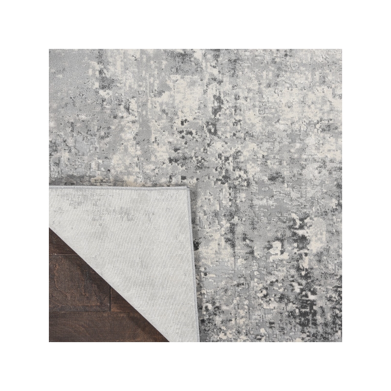 Pemberly Row Rustic Textures Fabric Painterly Indoor Rug in Gray/Beige