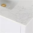 Pemberly Row Wood Vanity in White w/ Grain White Composite Stone Top no Mirror