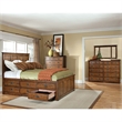 Pemberly Row Modern Oak Wood Bedroom Dresser Mirror in Brown