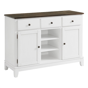 Pemberly Row 50&quot Transitional Wood Wine Server in Gray/White
