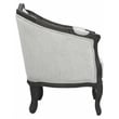 Pemberly Row Linen Chair with Wooden Frame and Pillow in Gray and Dark Brown