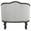 Pemberly Row Linen Chair with Wooden Frame and Pillow in Gray and Dark Brown