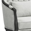 Pemberly Row Linen Chair with Wooden Frame and Pillow in Gray and Dark Brown