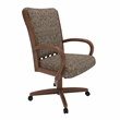 Pemberly Row Solid Wood Caster Dining Chair in Walnut Finish