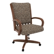 Pemberly Row Solid Wood Caster Dining Chair in Walnut Finish