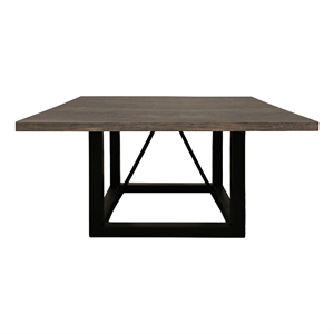 Pemberly Row 72&quot Square Dining Table - Solid Wood Top & Iron Legs in Brown