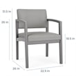 Pemberly Row Reception Waiting Room Healthcare Guest Chair / Black Wood / Black