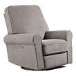 Pemberly Row Fabric Power Glider and Recliner in Platinum Gray